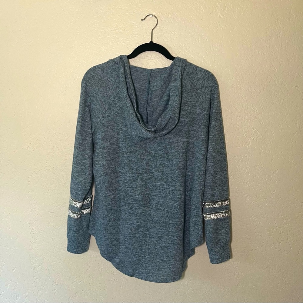 Blue unicorn sweater with hood - Picture 4 of 4